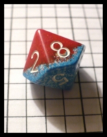 Dice : Dice - 10D - Chessex Half and Half Red Granite with Blue and White Granite with White Numerals - Gen Con Aug 2010